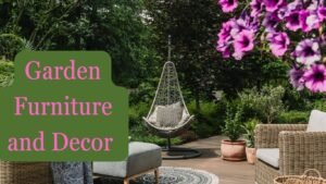 consider using furniture in backyard with beautiful plants and butterflies around you 